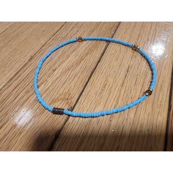 Women's  Blue Bead Anklet Ankle Bracelets - Picture 3 of 4